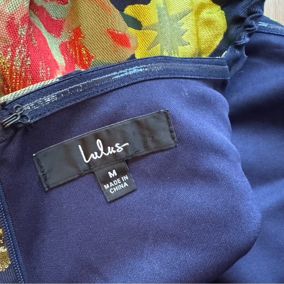 LULUS So Stunning Metallic Jacquard Puff Sleeve Mini Dress – Size M - Picture 13 of 16